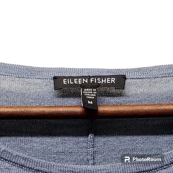 EILEEN FISHER Merino Wool Boat Neck Blouse in Size M - Picture 3 of 7